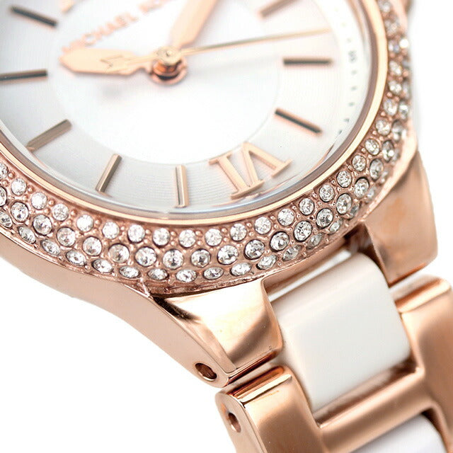 迈克尔课程Camille Quartz Watch Brand Ladies MK6865模拟银白色白色