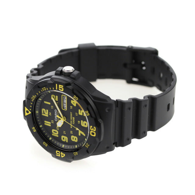 Casio CASIO CASIO Chipukashi Cheep Casio Watch Dayde Classic Overseas Model All Black Yellow CASIO MRW-200H-9BVDF