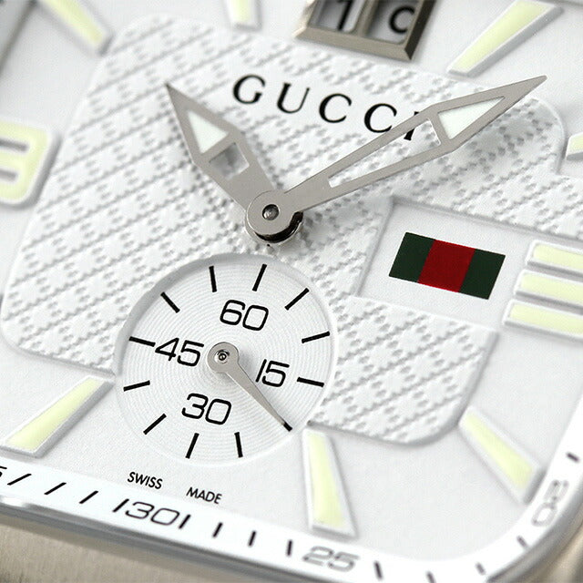 Gucci G Coupe Quartz观看品牌男士YA131319模拟白色白色白色瑞士