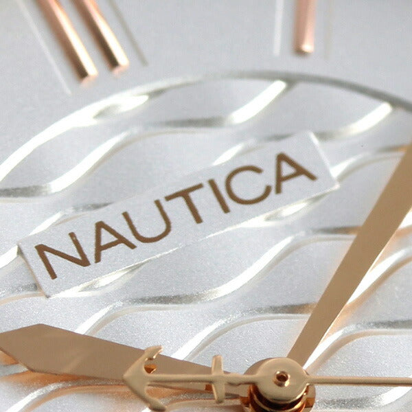 Nautica女士观看品牌银色皮带36mm NAPCGS005珊瑚山墙