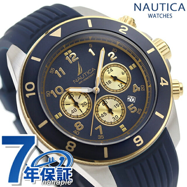 Nautica Noy Cawan Quartz观看品牌男士计时码表Nautica Napnos404模拟海军