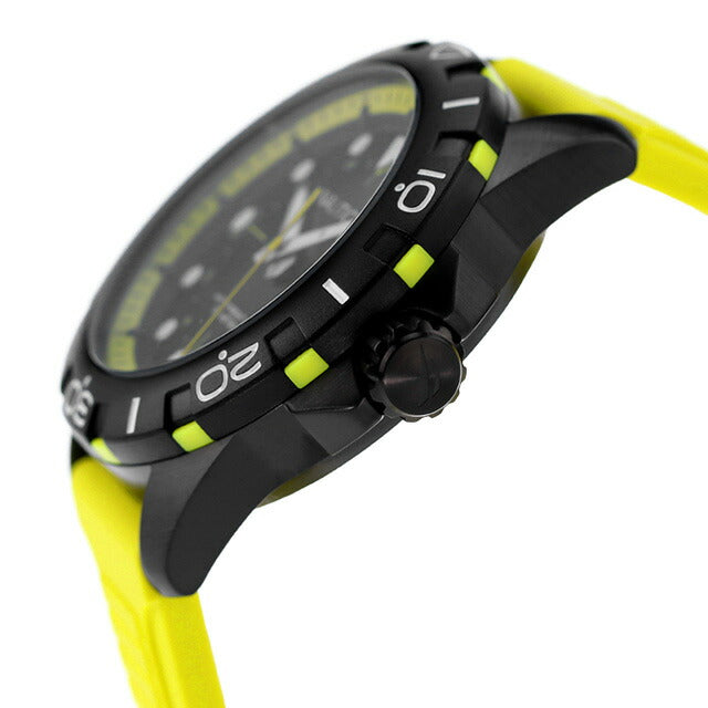 No Tika NSS L Quartz Watch Brand Men NAUTICA NAPNRS403 Analog Black Yellow Black