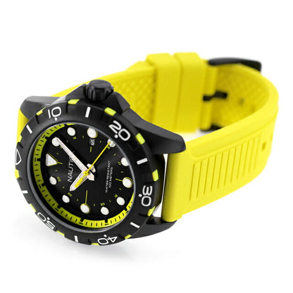 No Tika NSS L Quartz Watch Brand Men NAUTICA NAPNRS403 Analog Black Yellow Black