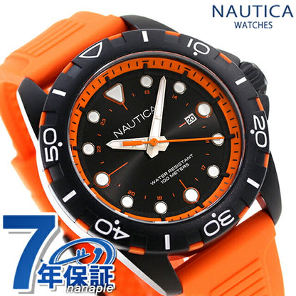 Nautica NSS房屋观看品牌男士Nautica Napnrs405模拟黑色橙色黑色