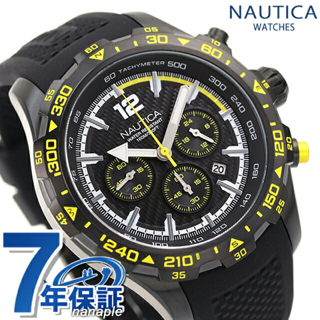 Nautica unstyi -Quartz观看品牌男士计时码表Nautica Napnss403模拟黑色黑色