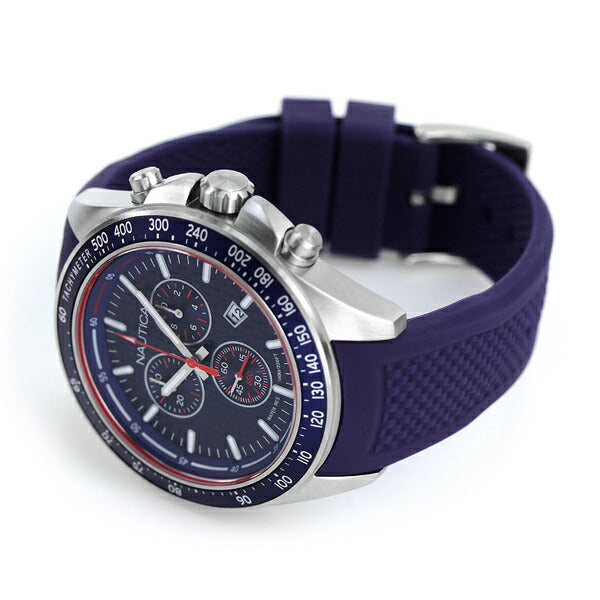 Nautica Clock海滩46mm 100防水男士手表品牌NAPOBS108蓝色