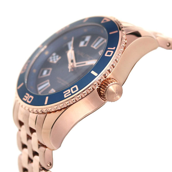 Nautica Watch Pacific Beach女士37mm Flag Ladies Watch Brand Nappbs027蓝色粉红色金色