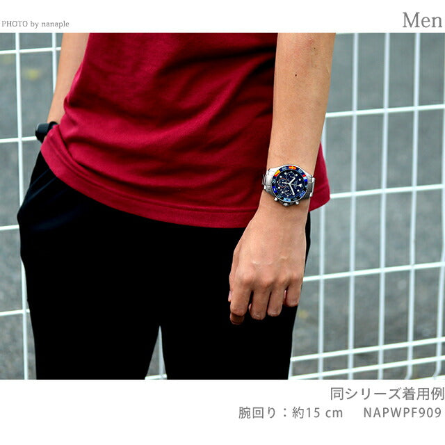 Nautica West Port Collection Quartz观看品牌男士计时码表Nautica NAPWPF909模拟海军