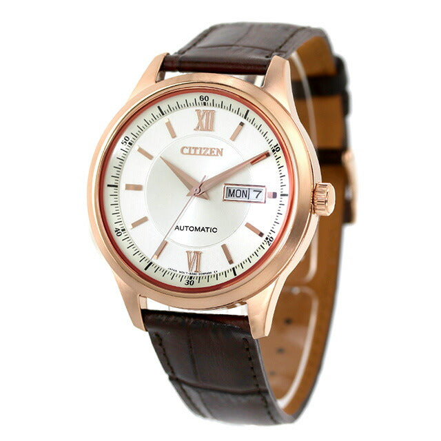 シチズン コレクション メカニカル デイ＆デイト 自動巻き 腕時計 ブランド メンズ CITIZEN COLLECTION NY4052-16A アナログ シルバー ブラウン NY4052-16A