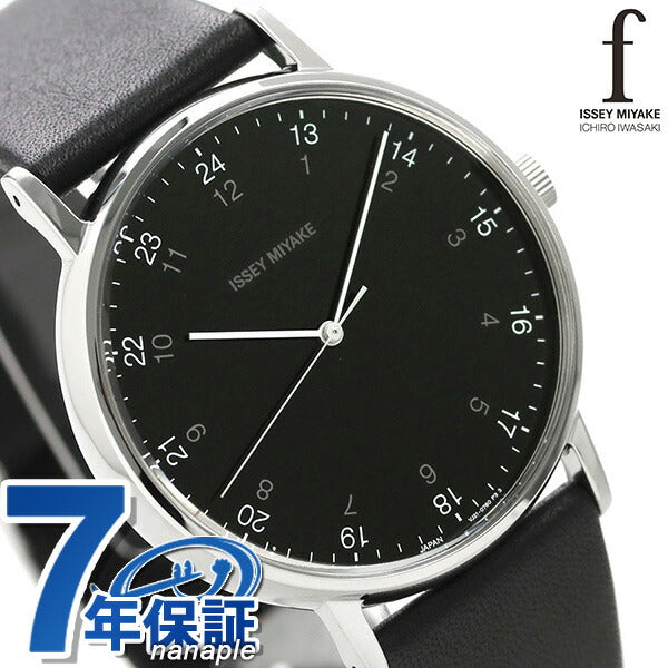 Issey Miyake F黑色日本皮带39mm NYAJ002观看品牌男士