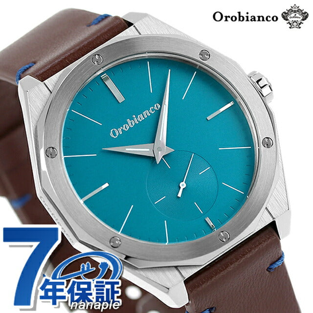 Orobianco Palmanava Quartz观看品牌男士OR003-1模拟Cerulean Blue Brown