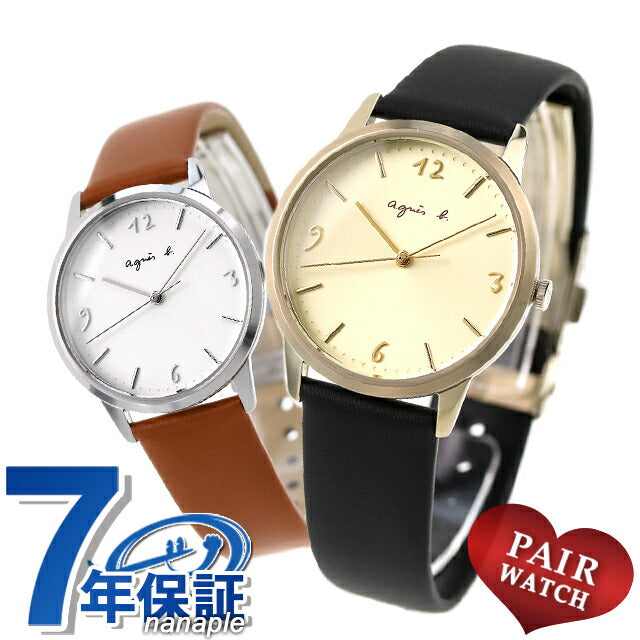 PairWatch Anesbakezs夫妇夫妇女士观看品牌品牌刻有配对Agnesb111