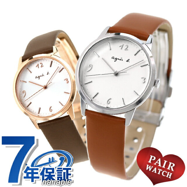 PairWatch Anesbakezs夫妇夫妇女士观看品牌品牌刻有配对Agnesb112