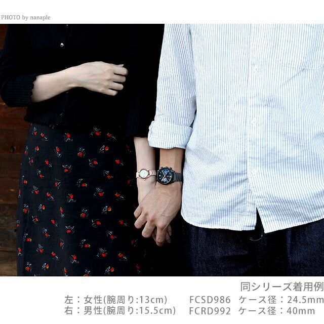 PairWatch Anesboe太阳能夫妇夫妇夫妇女士女士观看品牌品牌刻有FCRD993 FCSD988 PAIR-AGNESB115