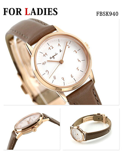 PairWatch Anesbakezes夫妇夫妇女士观看品牌品牌插入Agnes B. FBSK940 Pair-Agnesb118