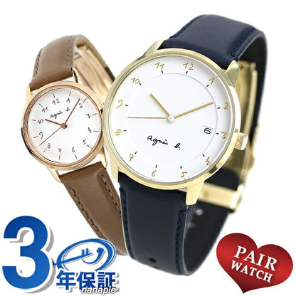 PairWatch Anesbakezes夫妇夫妇女士观看品牌品牌插入Agnes B. FBSK940 Pair-Agnesb118