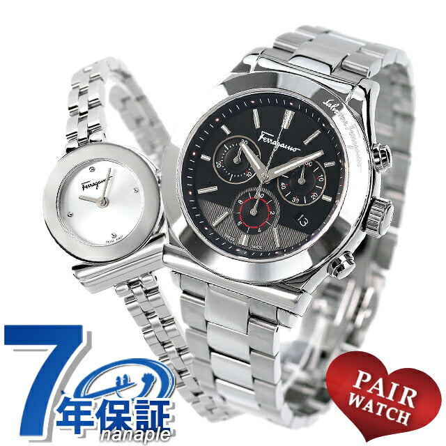 Pairwatch Salvatore Ferragamo Chronograph Quartz Couple Couple Men&