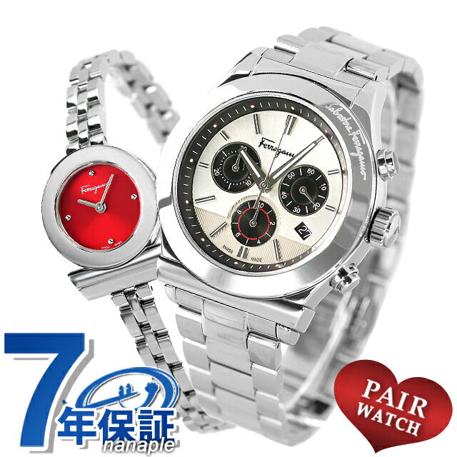 Pair watch Salvatore Ferragamo Chronograph Quartz Couple Couple Men&