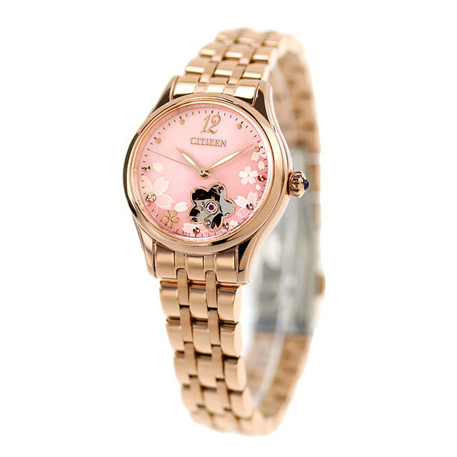 シチズン コレクション 桜 自動巻き 腕時計 ブランド レディース 数量限定モデル オープンハート CITIZEN COLLECTION PR1042-82Y アナログ ピンクグラデーション PR1042-82Y