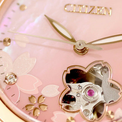 シチズン コレクション 桜 自動巻き 腕時計 ブランド レディース 数量限定モデル オープンハート CITIZEN COLLECTION PR1042-82Y アナログ ピンクグラデーション PR1042-82Y