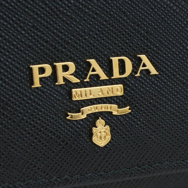 プラダ 長財布ニ折小銭入付き レディース ブランド SAFFIANO METAL ORO　レザー イタリア 1MH132 NERO　ブラック 財布 PRA1MH13201
