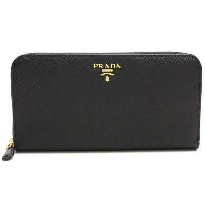 プラダ 長財布ラウンドファスナー レディース ブランド SAFFIANO METAL ORO レザー イタリア 1ML506 NERO　ブラック 財布 PRA1ML50601