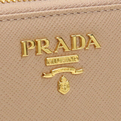 プラダ 長財布ラウンドファスナー レディース ブランド SAFFIANO METAL ORO レザー イタリア 1ML506 CIPRIA ベージュ系 財布 PRA1ML506351