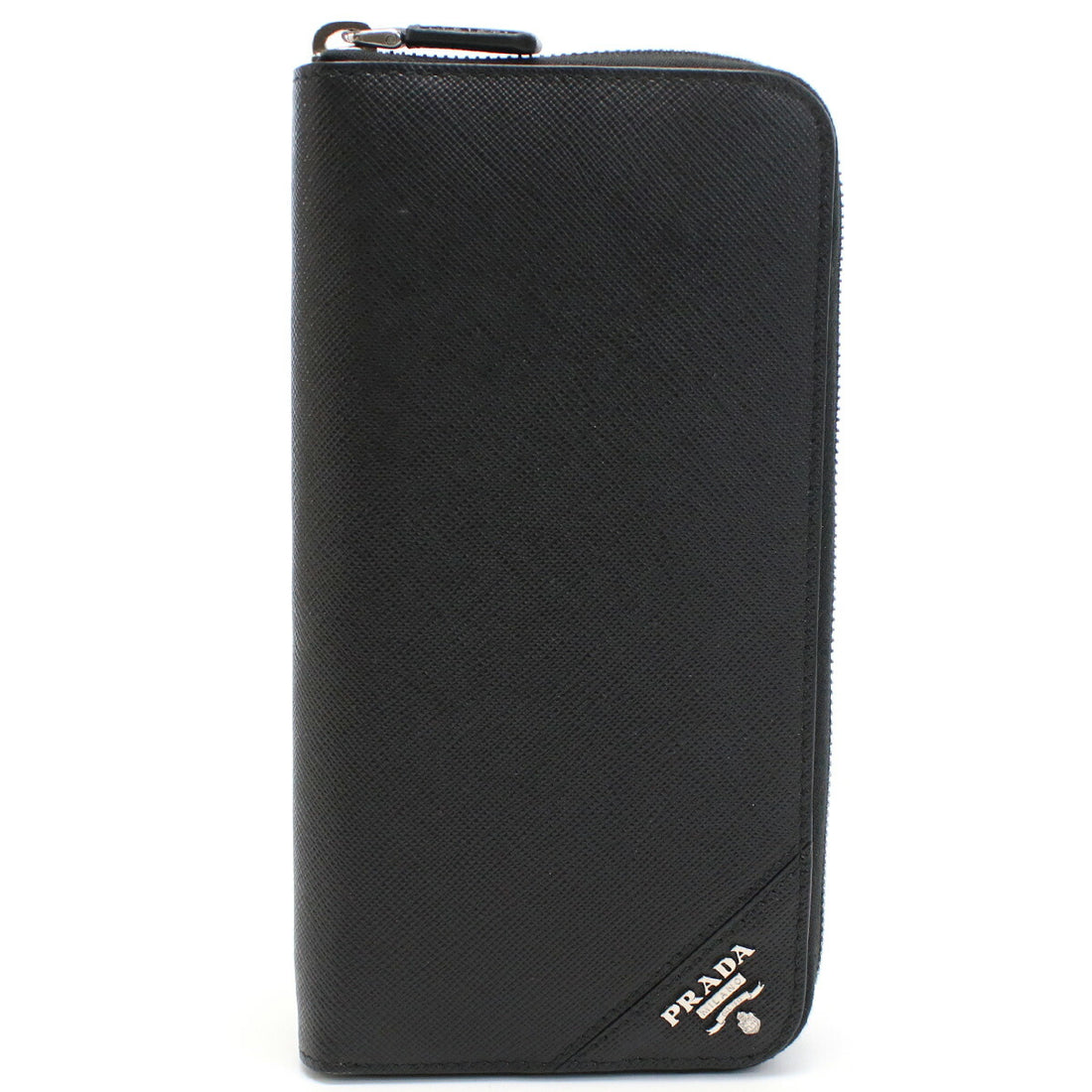 プラダ 長財布ラウンドファスナー メンズ SAFFIANO METAL レザー イタリア 2ML317 NERO ブラック 財布 PRA2ML317051