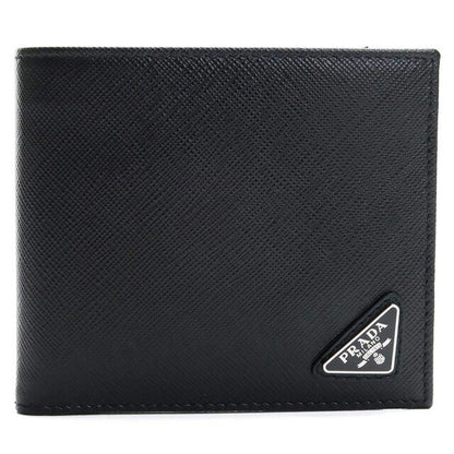 プラダ 二つ折り財布 メンズ ブランド SAF TRIANG レザー イタリア 2MO738 NERO　ブラック 財布 PRA2MO73808