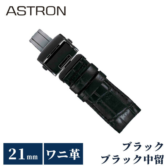 セイコー アストロン 替えバンド 純正 時計ベルト 21mm クロコダイル 革 ブランド 腕時計 メンズ SEIKO ASTRON R7X11DC ブラック R7X11DC