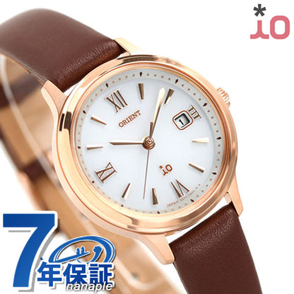 オリエント イオ iO ソーラー レディース 腕時計 RN-WG0410S ORIENT ホワイト ブラウン 革ベルト 時計 RN-WG0410S