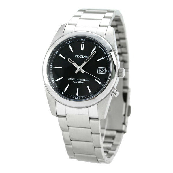 Citizen Regno Eco Drive Solar Radio Clock Black Bar Index RS25-0483H Watch Brand Men&