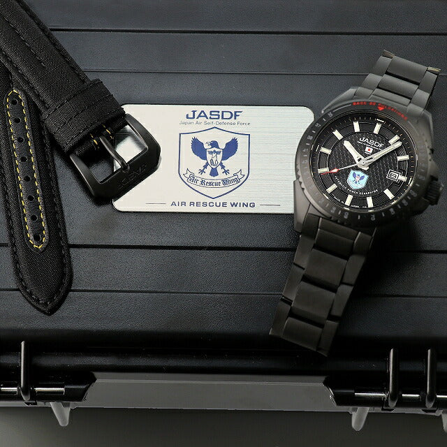 Kentex Watch Brand Aviation Rescue独家AGS Quartz男士重印型号有限型号替换皮带S778X-02模拟黑色黑色黑色黑色黑色黑色日本