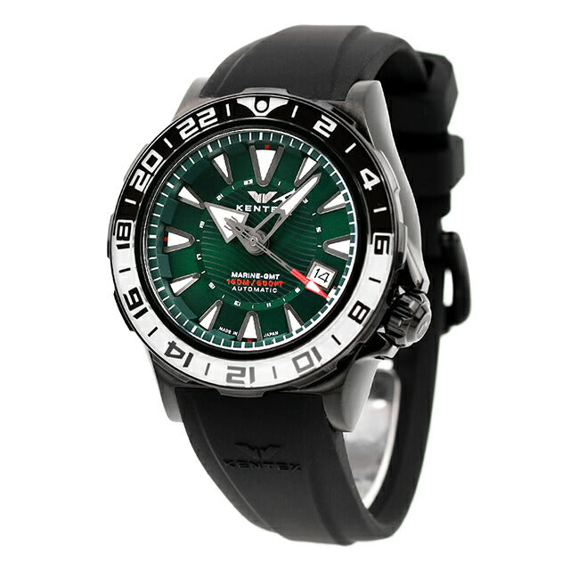 ケンテックス GMT 自動巻き 腕時計 ブランド メンズ 数量限定モデル S820X-03 アナログ グリーン ブラック 黒 日本製 S820X-03