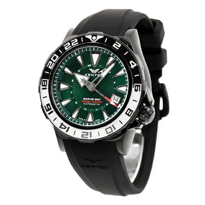 ケンテックス GMT 自動巻き 腕時計 ブランド メンズ 数量限定モデル S820X-03 アナログ グリーン ブラック 黒 日本製 S820X-03