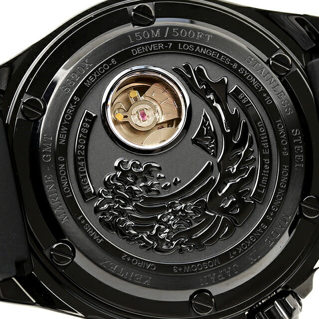 ケンテックス GMT 自動巻き 腕時計 ブランド メンズ 数量限定モデル S820X-04 アナログ ブラック 黒 日本製 S820X-04