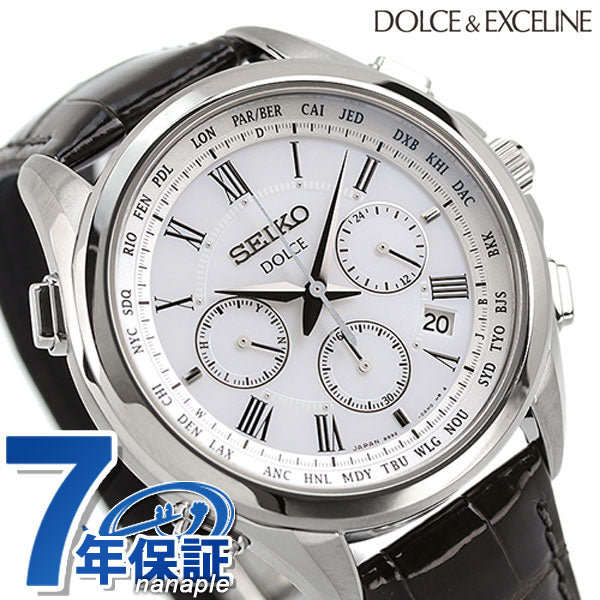 Seiko Dolce太阳能无线电台无线电计时Chronograph Sada039 Seiko Dolce＆Gefline Men&