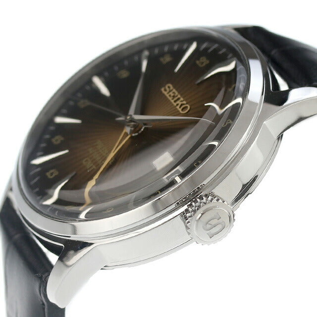 Seiko Pleza鸡尾酒时间GMT自动观看品牌男士精工预售Sary243 Analog Brown Ladition