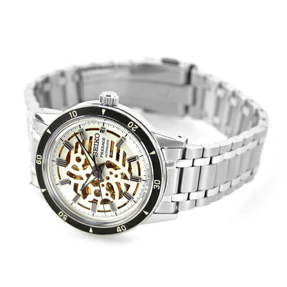 セイコー プレザージュ Style60’s 自動巻き 腕時計 ブランド メンズ オープンハート SEIKO PRESAGE SARY255 アナログ シルバー ゴールド 日本製 SARY255