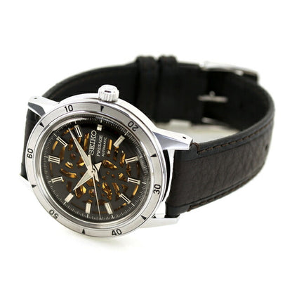 セイコー プレザージュ Style60’s 自動巻き 腕時計 ブランド メンズ オープンハート SEIKO PRESAGE SARY257 アナログ ブラック ゴールド ダークブラウン 黒 SARY257