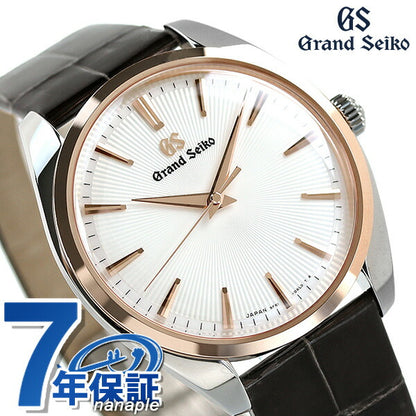 Grand Seiko 9F石英男士优雅系列观看品牌SBGX344 Seiko白色深灰色