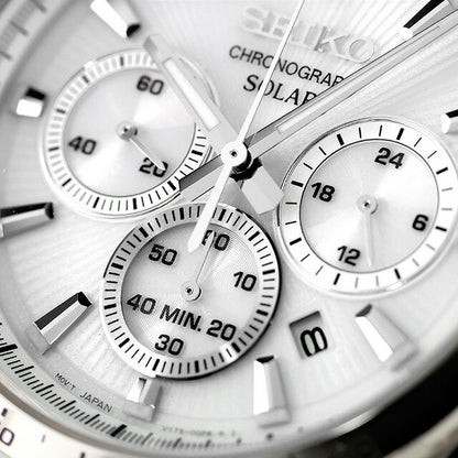 セイコーセレクション Sシリーズ ソーラー 腕時計 ブランド メンズ クロノグラフ SEIKO SELECTION SBPY179 アナログ ホワイト 白 SBPY179