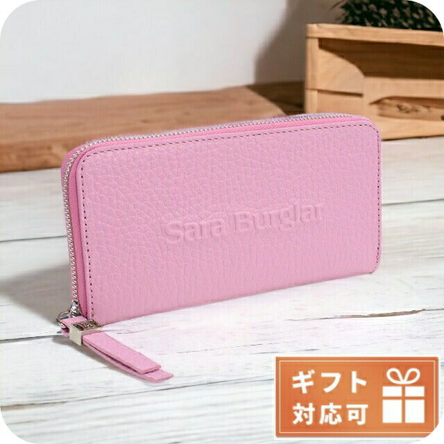 サラバーグラー 長財布ラウンドファスナー レディース BUFALO LOGO レザー イタリア 110L GLICINE ピンク系 財布 SBR110L051