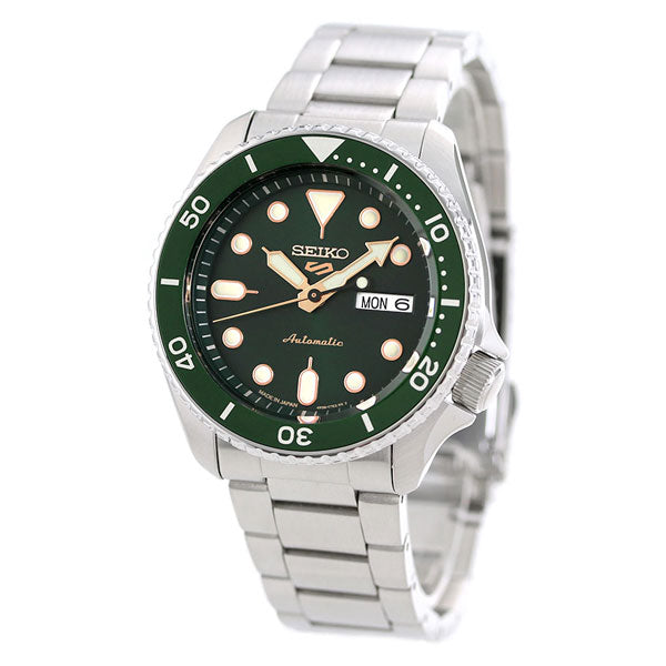 Seiko 5运动日本自动机械机械模型男士手表品牌SBSA013 Seiko Sports Green