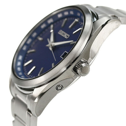 Seiko Watch Solar Radio Titanium World Time Watch Brand Men Made in Japan SBTM289 SEIKO Blue