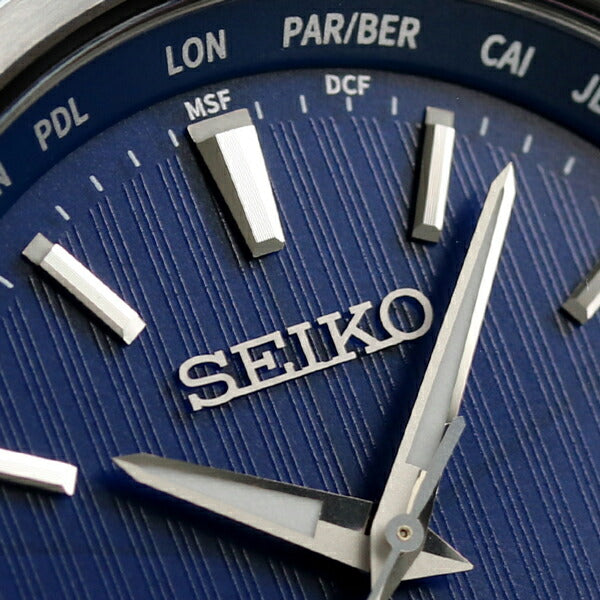 Seiko Watch Solar Radio Titanium World Time Watch Brand Men Made in Japan SBTM289 SEIKO Blue