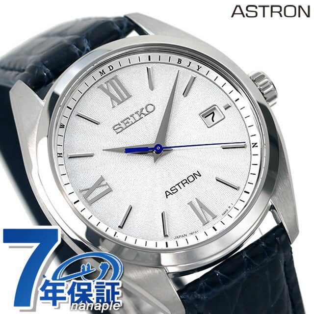 精工Astron Origin Solar Radio观看品牌男士太阳能无线电皮革皮带Seiko SBXY035模拟精工Seiko Seiko Astron