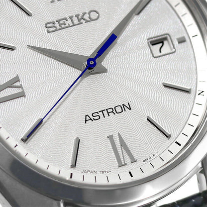 精工Astron Origin Solar Radio观看品牌男士太阳能无线电皮革皮带Seiko SBXY035模拟精工Seiko Seiko Astron