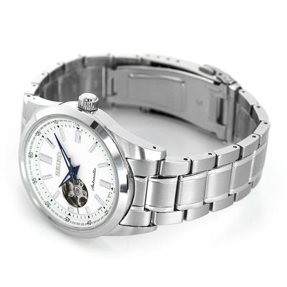 セイコー メンズ 腕時計 日本製 メカニカル オープンハート SCVE049 SEIKO セイコーセレクション ホワイト 時計 SCVE049