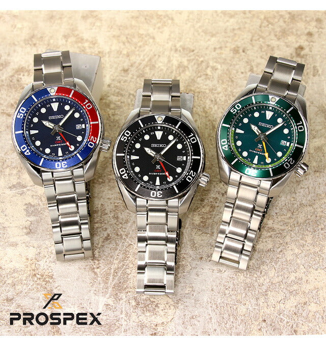 Seiko Prospex潜水员潜水太阳能观看品牌潜水员手表Seiko SMO GMT Analog Black Black Made Select Seiko-SBPK